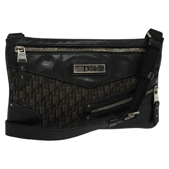 DIOR Trotter Canvas Shoulder Bag Black - Picture 1 of 12